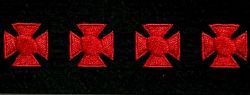 Maltese Cross 3/4" x 3/4" Hash Marks - RED on BLACK